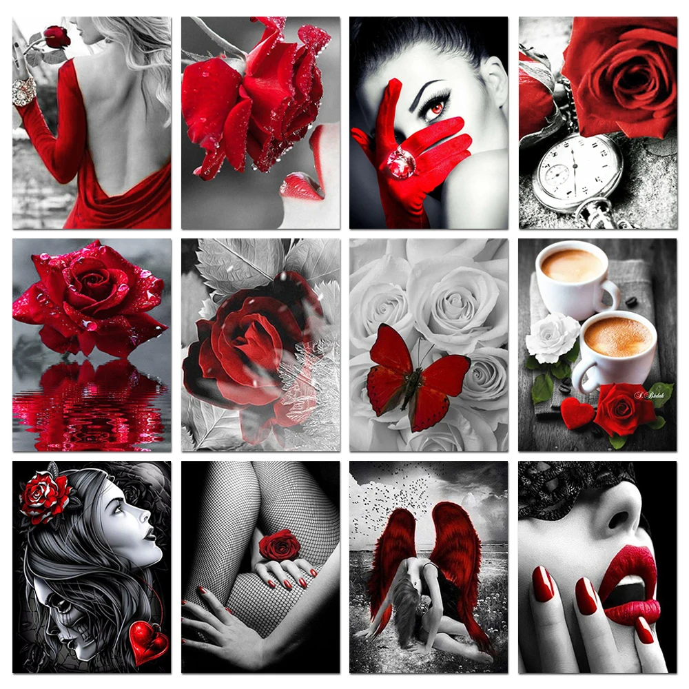 Resin Art Rose - 5D Алмазная мозаика с изображением цветка,
