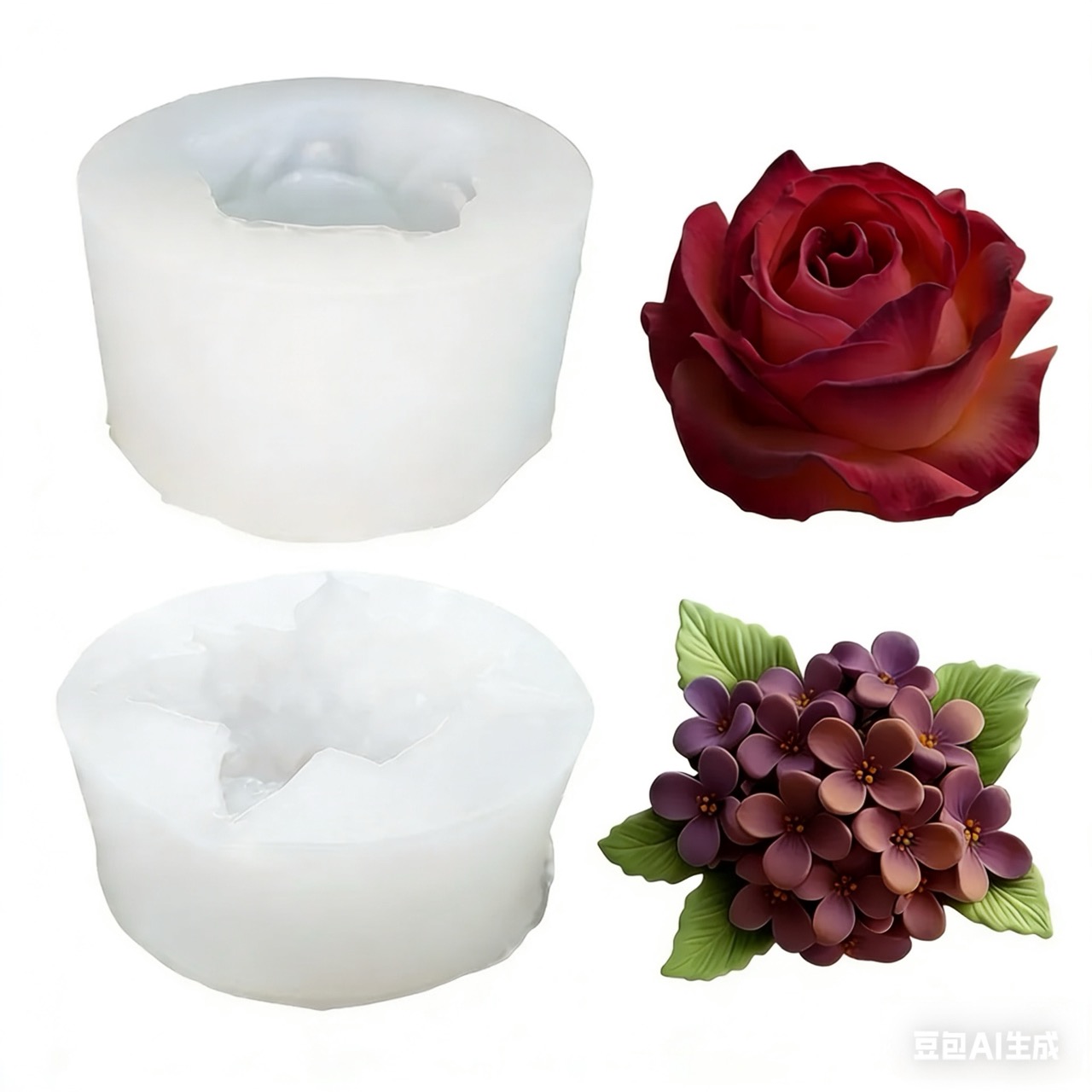 Resin Art Rose - 2 шт. 3D силиконовые формы с