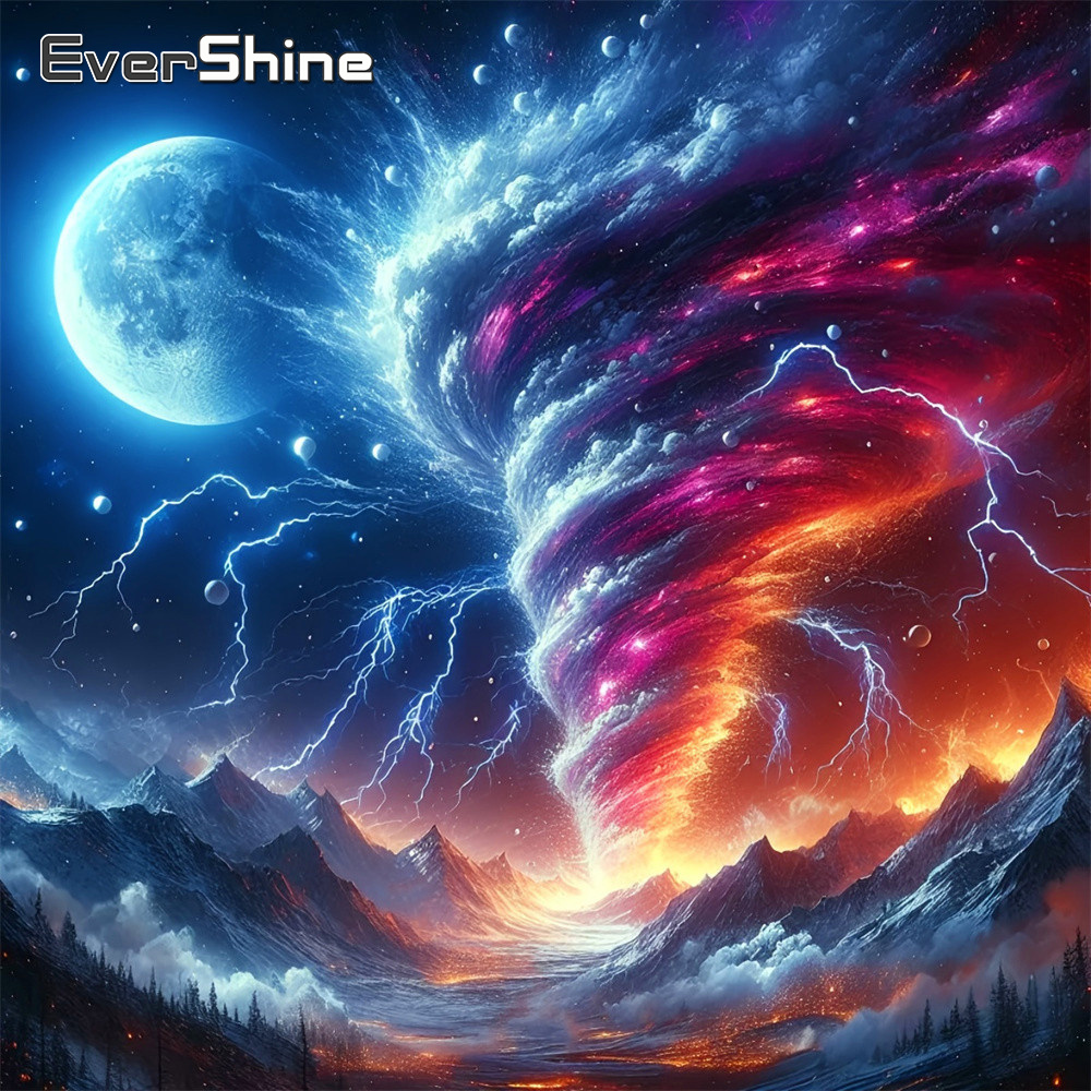 Resin Art Wallpaper - Алмазная мозаика Evershine: Картина «Торнадо» с
