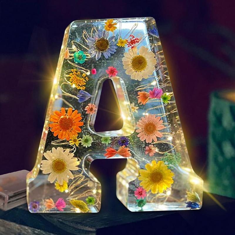 Ночные светильники с цветочным – обзор и цена Resin Art Alphabet